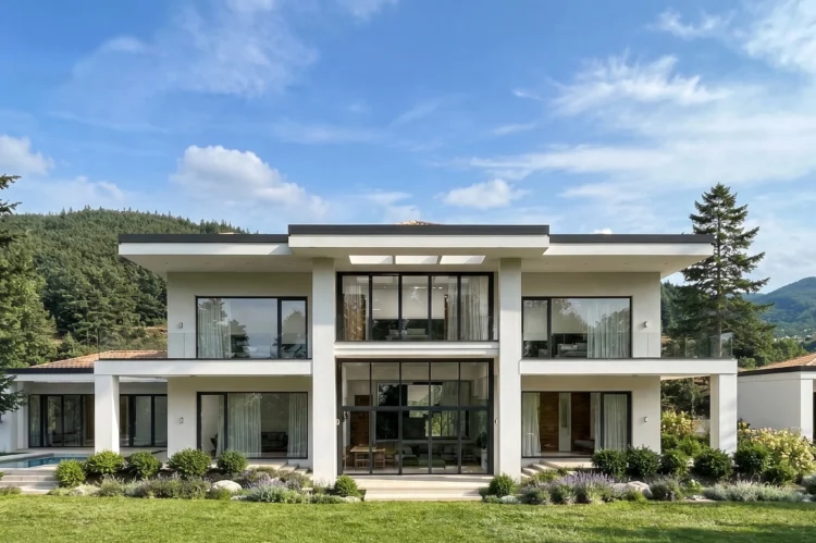 Modern villa için hazırlanan fotogerçekçi dış mekan render çalışması.